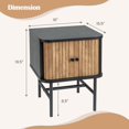 thumbnail image 3 of Costway Table de Chevet à Porte Coulissante, Style Mi-Siècle Moderne, Table d'Appoint de Rangement avec Armoire, Noir, 3 of 10