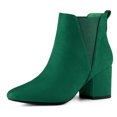 thumbnail image 1 of Unique Bargains Bottines Chelsea à Talon Épais à Bout Pointu pour Femmes, 1 of 6