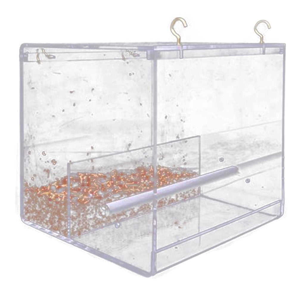 Acrylic Automatic Bird Feeder Pet Feeding Device Seed Food Container Bird Cage Accessories for Parrot