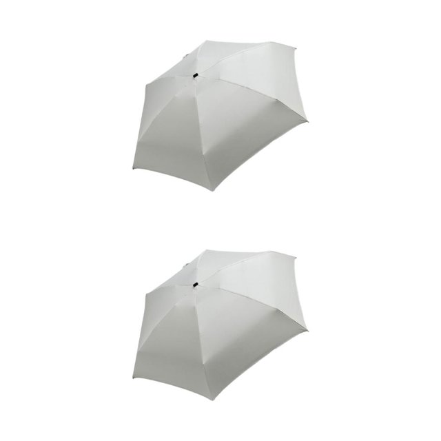 Maytalsory Lightweight And Portable Umbrella For Sun And Rain Protection On Go Folding Sun Umbrellas Rainproof Umbrellas Rotating creamy white 2Set