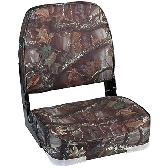 Leader Accessories Camo Folding Marine Boat Seat (Camo/Black Hinge)