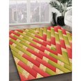 thumbnail image 3 of Ahgly Company Tapis d'Intérieur Rectangulaire de Style Transitionnel, Lavable à la Machine, Brun Doré Jaune, 4 Pieds x 6 Pieds, 3 of 7