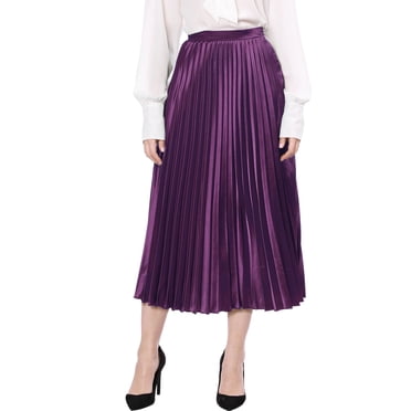 INSPIRE CHIC Jupe Métallisée Plissée Accordéon à Taille Élastique pour Femme, Costume d'Halloween