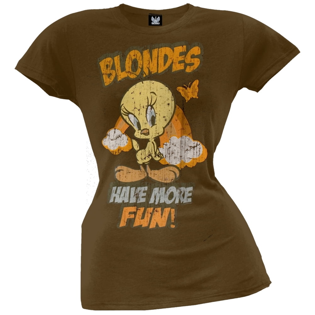 Tweety Bird - T-Shirt pour Adolescentes les Blondes Ont Plus de Plaisir
