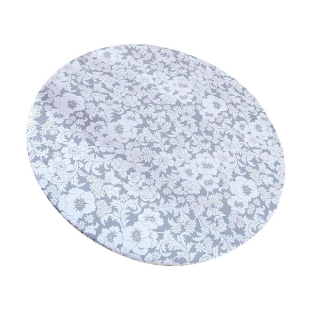 ziyahi Nappe Ronde en PVC Imperméable Housse de Table Déco Maison Gris Chrysanthème