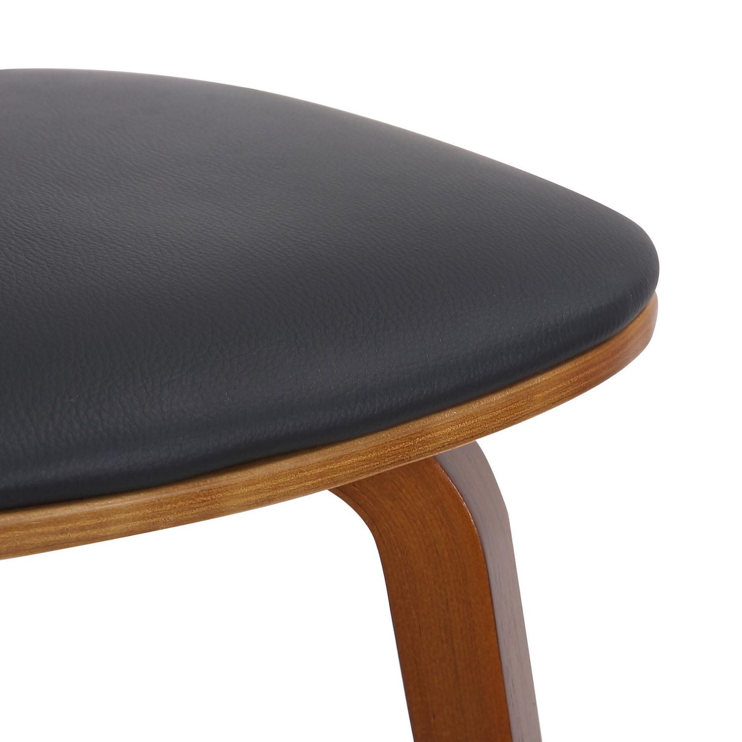 Chaise d’appoint mi-siècle moderne en similicuir et en bois