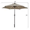 thumbnail image 3 of Costway Parasol de Marché pour Patio 9 Pieds à DEL Solaires, Inclinaison Réglable, Manivelle, Beige, 3 of 9