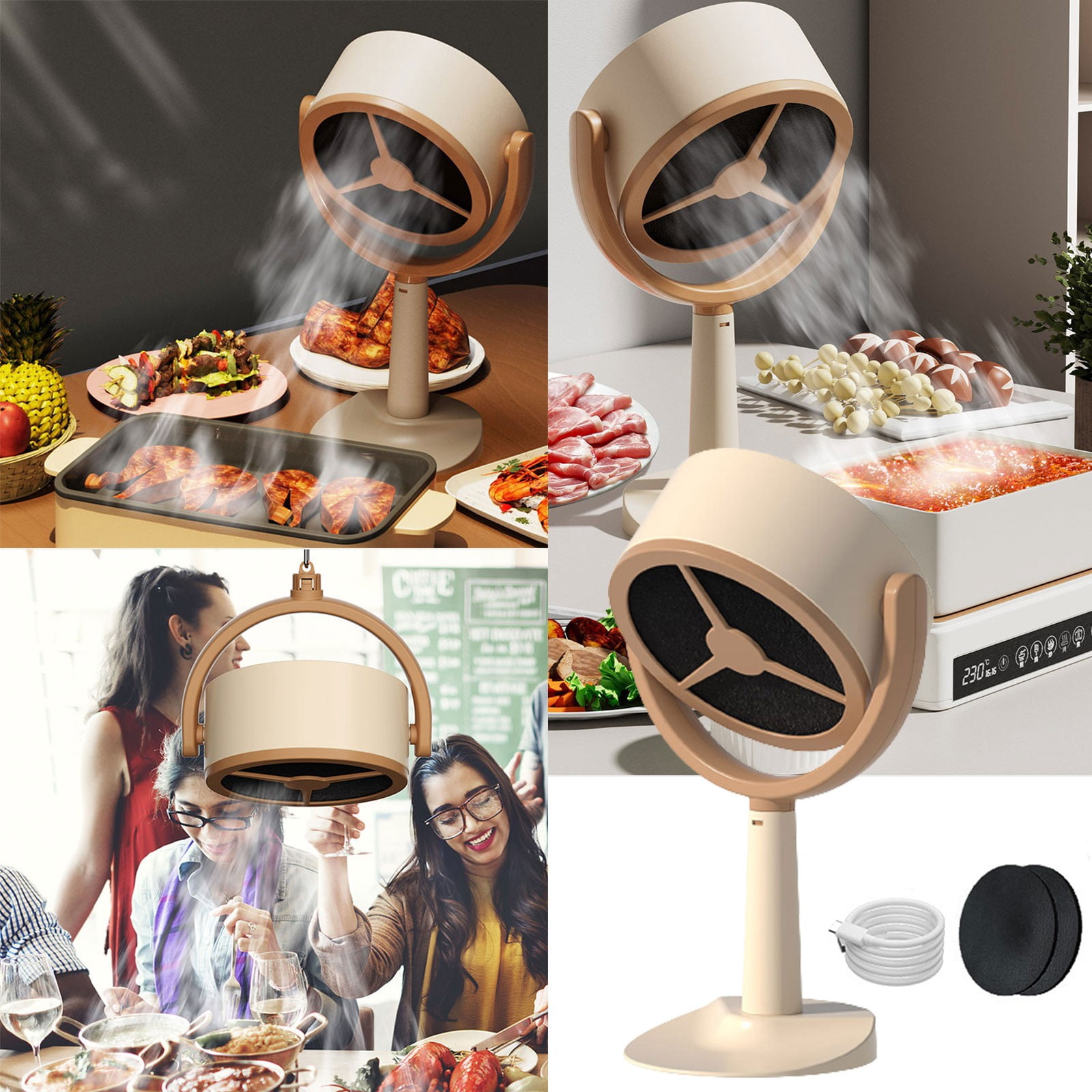 Suncoda Hood Hood, Desktop Small Range Hood - USB Direct Plug Power Supply, Suitable for Home Barbecue, Hot Pot Gatherings, Or Stove Cooking