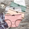 thumbnail image 2 of Culotte en Coton à Rayures avec Nœud pour Femmes et Filles, sous-Vêtements Féminins avec Nœud, Culotte Midi Taille, 2 of 7