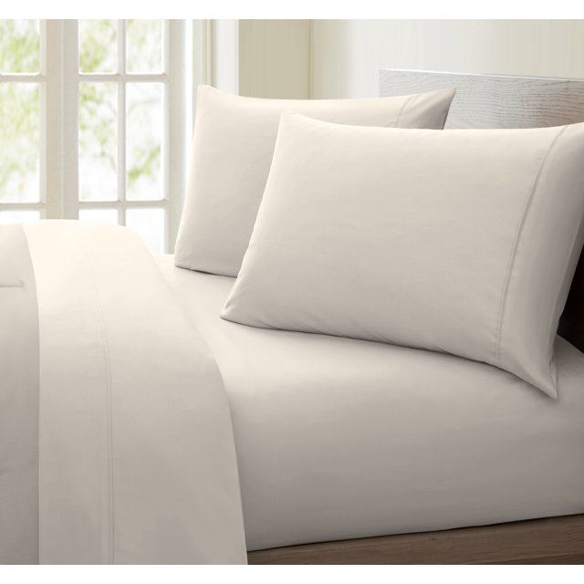 Oxford Collection 600 Thread Count Deep Pocket Egyptian Quality Cotton Solid Sheet Set (Queen, Ivory)