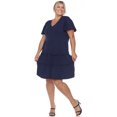 thumbnail image 2 of White Mark Robe à Volants à Manches Courtes et Col en V pour Femme Grande Taille, 2 of 6