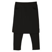 Yubnlvae Skirt with Leggings - Modest Knee Length Swim Workout Pants Black M, Modest Skirt with Leggings Attached for Women Workout Knee Length Swim Pants with 2 Pockets