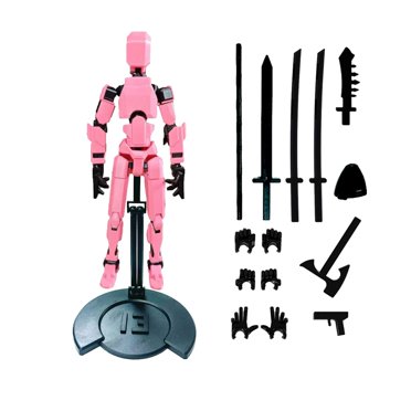 TopLLC Figurine Articulée Imprimée 3D, Figurine Articulée de 5,5 Pouces Assemblée avec Accessoires et Base, Robot Articulé Mobile Multi-Articulations Poupée Mécanique Corps Entier Décoration de Bureau Cadeau