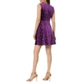 thumbnail image 3 of INSPIRE CHIC Robe Étoilée Brillante pour Femme Sans Manches Mini en Velours au Style Élégant pour Fêtes et Occasions Spéciales TP Violet Foncé, 3 of 5