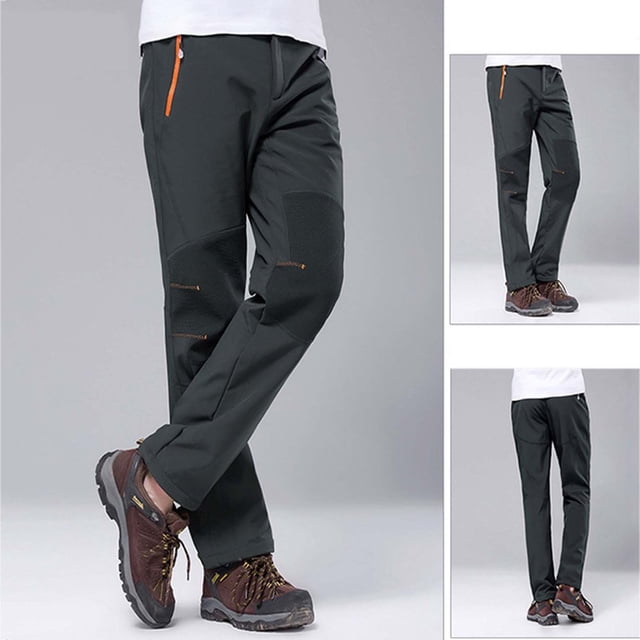 Men‘s Insulated Bib Overalls Solid Color Pocket Trousers Waterproof Snow Pants