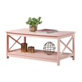 thumbnail image 3 of Pemberly Row Modern Coffee Table with Shelf in Pink Wood Finish, 3 of 6