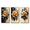 thumbnail image 2 of Designart "Roses in Yellow and Blue Hues I" Floral & Botanical Framed Wall Art Set Of 3 - Yellow Rose Frame Gallery Wall Set For Home Decor, 2 of 6