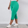 thumbnail image 4 of Timegard Yoga Leggings for Women High Waisted Button Solid Color Slim Capris Athletic Workout Gym Pants, 4 of 7