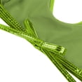 thumbnail image 4 of HULIJA Women's Shiny Metallic Keyhole Crop Top Halter Backless Rave Bandeau Vest Bra Clubwear Fluorescent Green One Size, 4 of 6