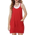 thumbnail image 1 of lcziwo Robes de Tennis pour Enfants Filles avec Shorts Été Entraînement Golf Mini Robes Bretelles Spaghetti Sans Manches Combinaison Robe Rouge Cadeaux pour Hommes, 1 of 3