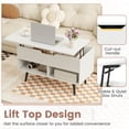 thumbnail image 2 of Costway 31.5" Lift Top CoffeeTable ModernTable with Hidden Compartment Wood Legs For Home White, 2 of 10