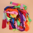 thumbnail image 3 of KAKOWELY 14pcs Colorful Rhythmic Gymnastics Ribbon Dancing Gymnastics Ribbon Dancing Streamers for Kids (Mixed Color),90.55X"X1.77"X0.04", 3 of 4