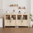 thumbnail image 1 of Armoire de Rangement avec Portes en Verre 55 Pouces Grand Buffet avec Rangement, Armoire de Rangement d'Accent Multifonctionnelle Table pour Cuisine Salle à Manger, Salon, 1 of 9