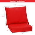 thumbnail image 3 of Gymax 2PCS Deep Seat Chair Cushion Pads Set Indoor/Outdoor w/ Rope Belts Red, 3 of 9