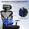 thumbnail image 3 of Ergonomic Office Chair with Adjustable Footrest, High-Back Mesh Desk Chair with Lumbar Support, Headrest & 3D Armrests, Rolling Swivel Computer Chair for Home & Office, Black, 3 of 8