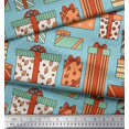 thumbnail image 3 of Soimoi Blue Rayon Fabric Dot & Gift Box Party Print Fabric by Yard 42 Inch Wide, 3 of 3