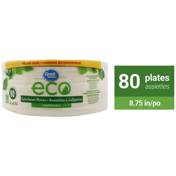 Great Value Assiettes à Collation, 80 Assiettes