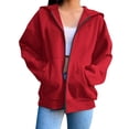 thumbnail image 1 of MeetoTime Sweat à Capuche Zippé Doublé Polaire pour Femmes Veste Décontractée à Manches Longues avec Poches, 1 of 6