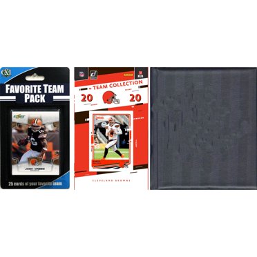 NFL Cleveland Browns Licensed 2020 Score Team Set and Favorite Player Trading Card Pack Plus Storage Album