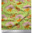 thumbnail image 1 of Soimoi Poly Georgette Fabric Tree,Floral & Deer Animal Fabric Prints by Yard 52 Inch Wide, 1 of 3