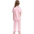thumbnail image 4 of TBWNWG Satin Sleepwear Set For Kids Comfortable Two Piece Pajamas With Classic Button Down Design,Sizes 4-5 Years, 4 of 4
