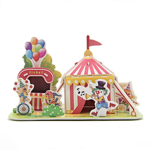 3D Paper Assembly Toy Children Architecture 1 4 3 Building Paper Model Kids Early Education Assembly House Toy Type 4