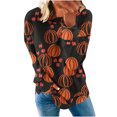 thumbnail image 2 of Chandails à Capuchon de Mode pour Femmes 2023 Mode T-shirt Imprimé Ample Manches Longues Blouse Col Rond Hauts Décontractés Chandail en Molleton 50 % de Rabais Liquidation Costumes Halloween/noël, 2 of 5