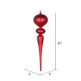 thumbnail image 2 of Vickerman MT195403 Ornement Finial Rouge Mat Pailleté 25 Po., 2 of 2
