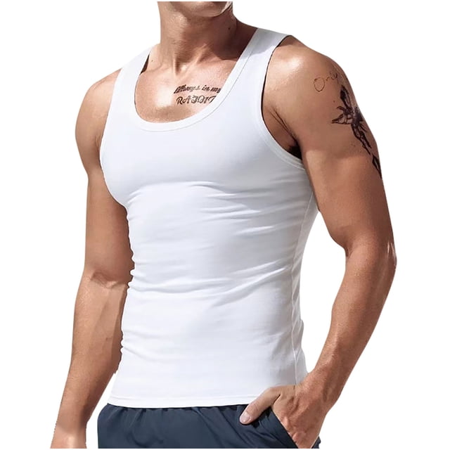 Timegard Hauts d'Entraînement pour Hommes Col Rond Sans Manches Tee-Shirts Confortables Décontractés d'Été