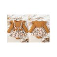 thumbnail image 2 of FOCUSNORM Barboteuse pour Bébés Filles Robe Papillon/citrouille/fleur Imprimé Manches Longues Combinaisons et Ensemble de Bandeau Mignon pour Tout-Petit, 2 of 9