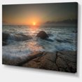 thumbnail image 2 of Vagues de Mer au Coucher du Soleil - Impression sur Toile Photo de Plage, 2 of 3