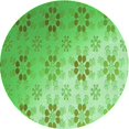 thumbnail image 1 of Ahgly Company Machine Washable Indoor Round Transitional Green Area Rugs, 4' Round, 1 of 7