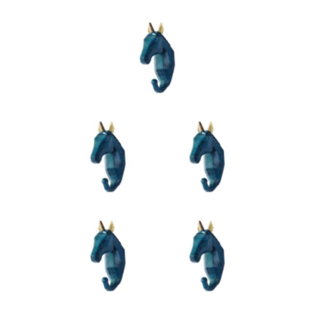 Wweixi Coat Hooks Easy To Install And Wide Application For Added In Daily Life Retro blue (horse) 5Set