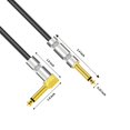 thumbnail image 3 of Curly Musical Instrument Audio Guitar Cable Cord 1/4 Inch Straight to Right-angle Gold-plated TS Plugs PU Jacket for Electric Guitar Bass Mixer Amplifier Equalizer Max. 3 Meters Usage Len, 3 of 6