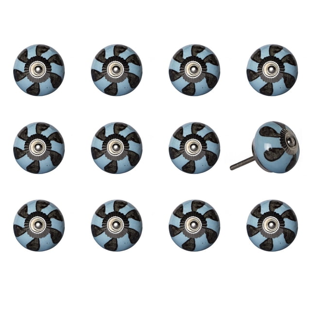KNOB-IT VINTAGE HANDPAINTED CERAMIC KNOBS (12-Pack) K000017