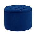 thumbnail image 3 of TOV Furniture Queen Velvet Storage Ottoman, Navy Blue, 3 of 4