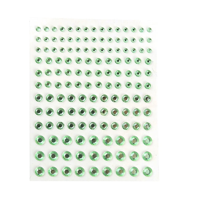 Wweixi Eye Face Gems Rhinestone Stickers Beads No Glue Eyebrow Rainbow Makeup Jewelry Accessory DIY Decorations Wedding Green 1Set