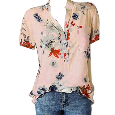 JIRNDf Tshirt For Women Tops Trendy Summer Plus Size Printing Pocket Easy Sleeve Short Cute Graphic Tees For Women Shirts Blue XXL
