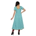 thumbnail image 4 of Moomaya Longues Robes Tuniques en Coton Imprimé à Manches Courtes avec Fente avant pour Femmes, 4 of 6