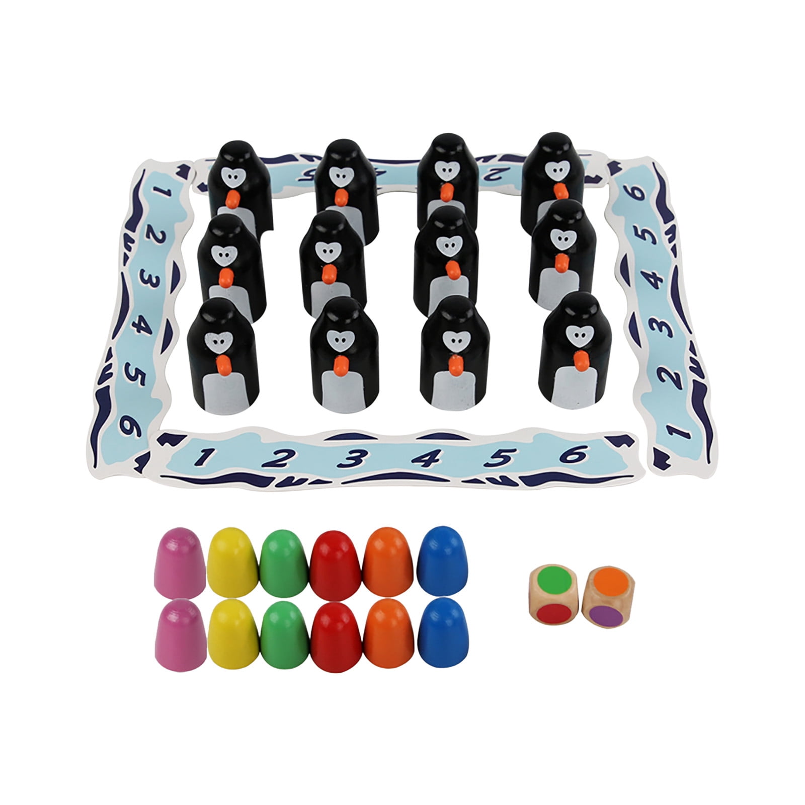 Wooden Penguin Memory Game Color Matching Skill Building Board Game Brain Teaser Educational Toy For Kids Family Game Night